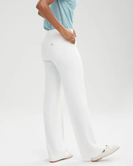 Textured Mid-Rise Wide-Leg Pant - 33"