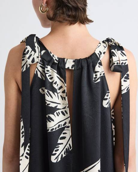 Robe Midi Sans Manches &agrave; Encolure Licou