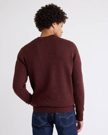 Long-Sleeve Crew-Neck Sweater with Neps