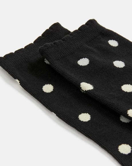 Black Dotted Socks