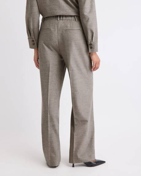 Pantalon Taupe à Taille Haute et Jambe Large