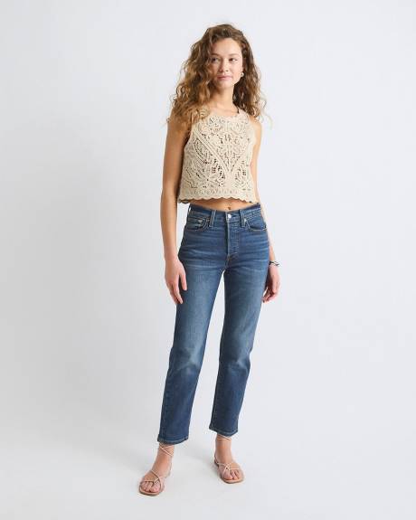 Haut Crochet&eacute; Sans Manches &agrave; Col Rond