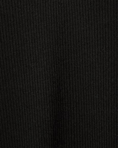 T-Shirt Côtelé à Col V