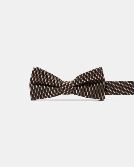 Bow Tie with Black and Brown Retro Pattern