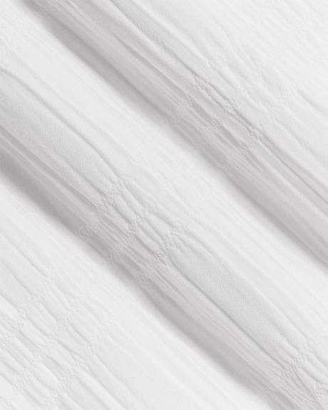 Robe Maxi Sans Manches &agrave; Col V en Jacquard Textur&eacute;