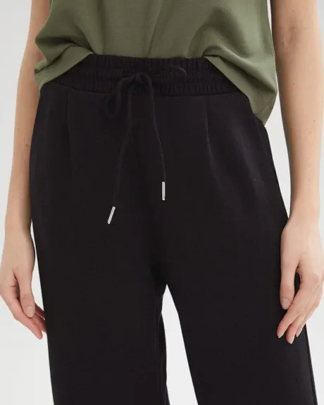 Pull-on High-Waist Wide Crop Pant