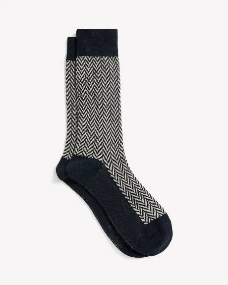 Herringbone Chunky-Knit Socks
