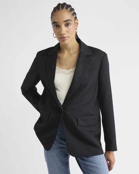 Veston Ample en Laine à Un Bouton