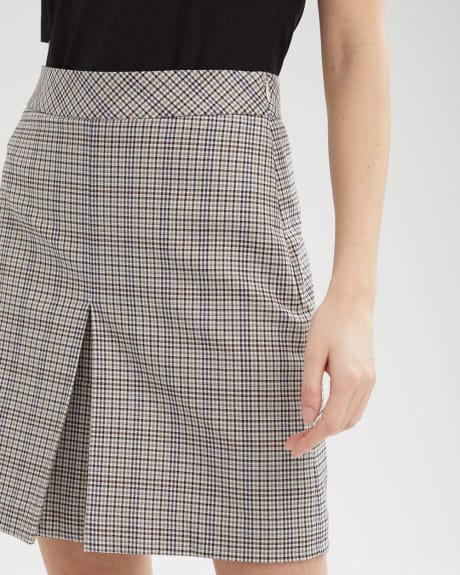 Small Plaid High-Waist Box Pleat Short Skirt