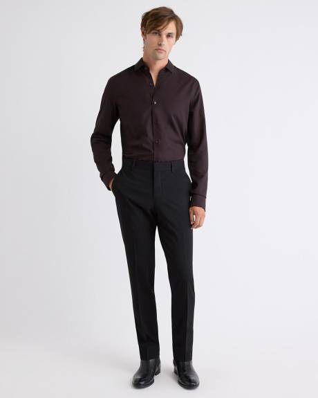 Slim-Fit Solid Cotton Modal Dress Shirt