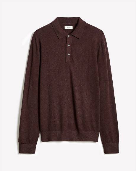 Long-Sleeve Polo Sweater
