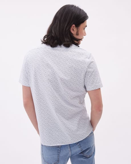 Short-Sleeve Slim-Fit Cotton Shirt with Print