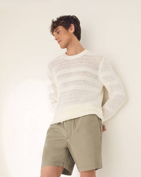 Short with Elastic Waistband and Drawstring