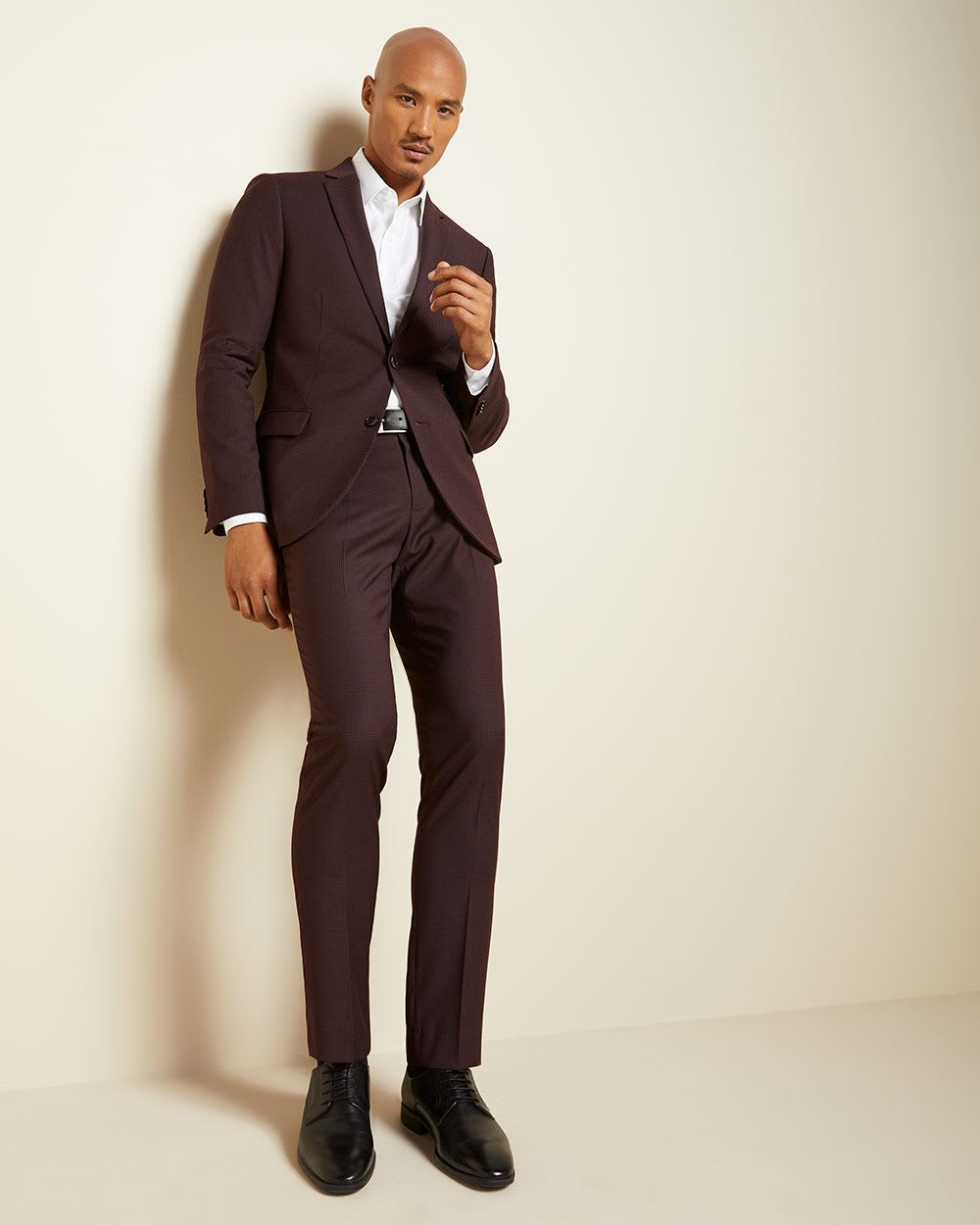 Tailored Fit Dark Burgundy Suit Blazer