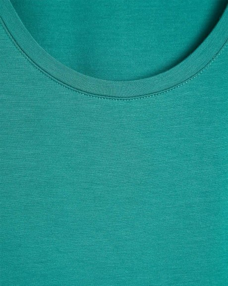 Solid Cap-Sleeve Scoop-Neck T-Shirt