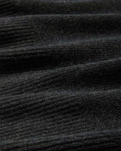 Robe Courte à Manches Longues et Col V