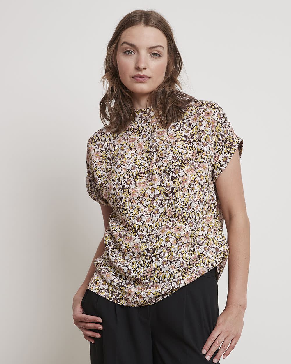 Mock-Neck Popover Blouse with Extended Sleeves | RW&CO.