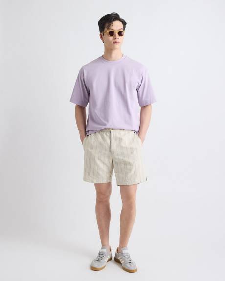 T-Shirt Ample &agrave; Manches Courtes et Col Rond