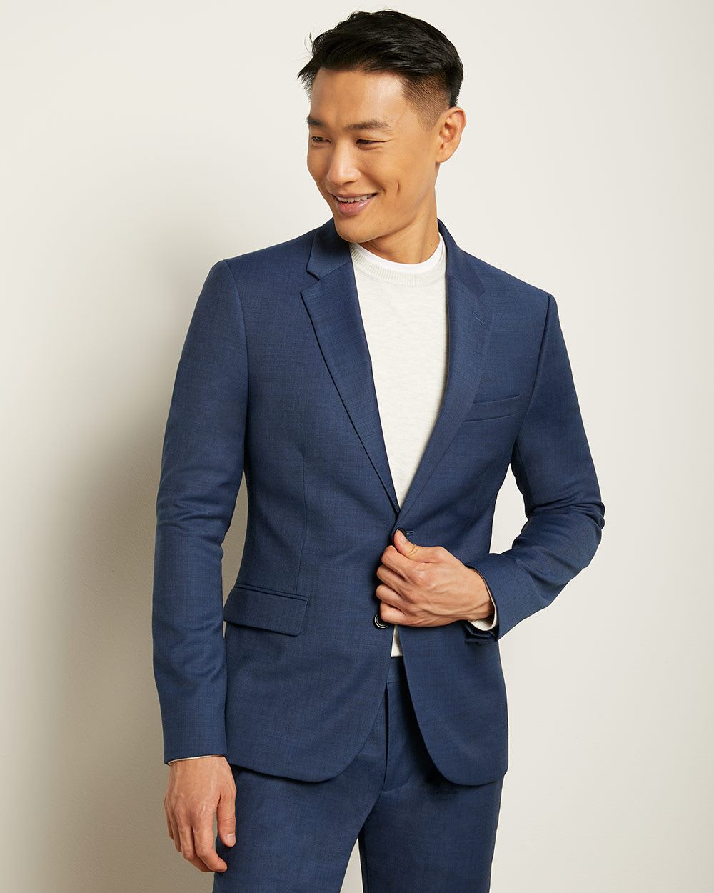 Essential Blue Wool-Blend Suit Blazer