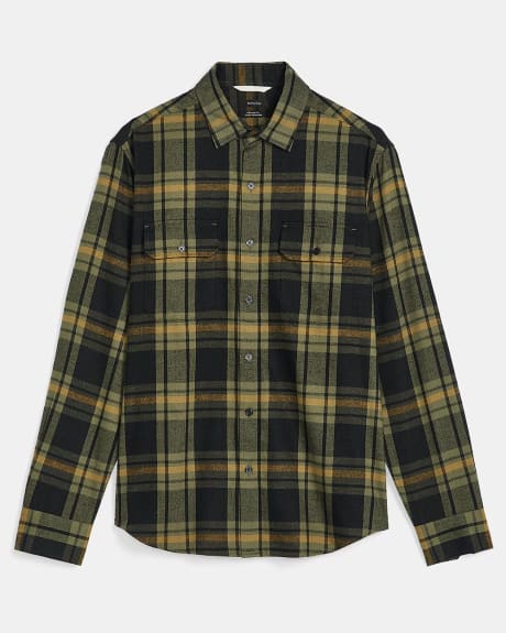 Regular Fit Green Checkered Flannel Shirt