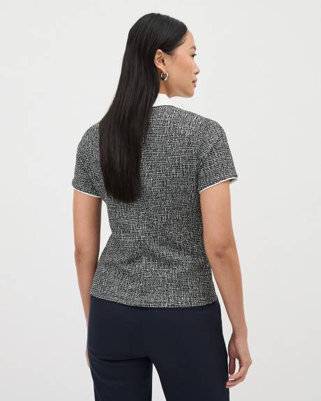 Haut &agrave; Manches Courtes et Col Chemisier