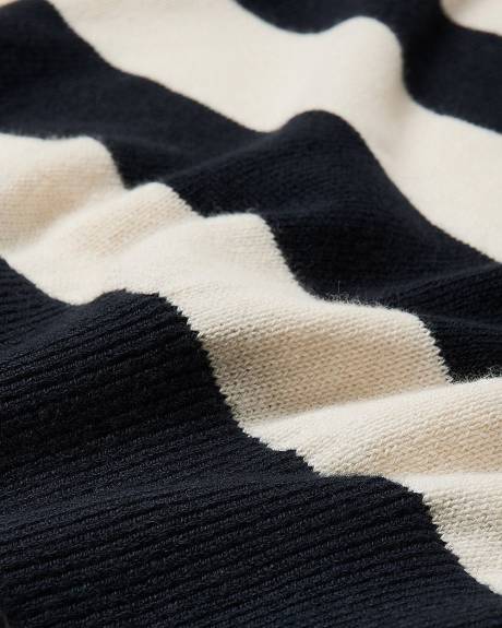 Cotton-Merino-Blend V-Neck Rugby Polo Sweater