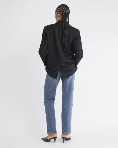 Veston Ample en Laine à Un Bouton