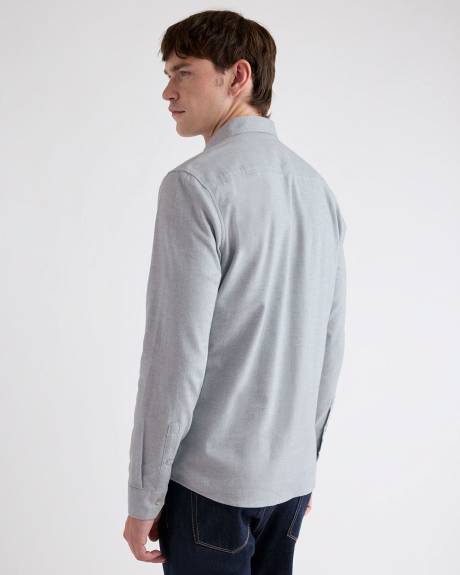 Slim-Fit Solid Flannel Shirt