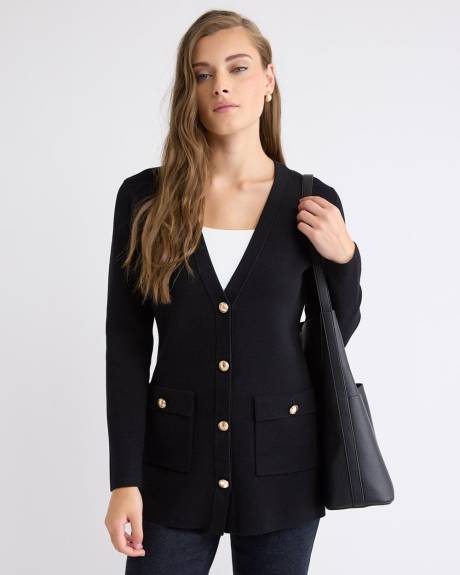 Long-Sleeve Long Cardigan