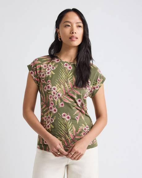 T-Shirt Classique &agrave; Col Rond et Manches Tr&egrave;s Courtes