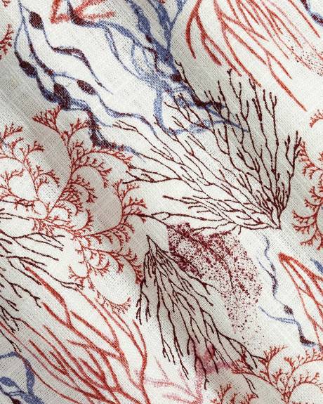 Square-Neck Linen-Blend Cami