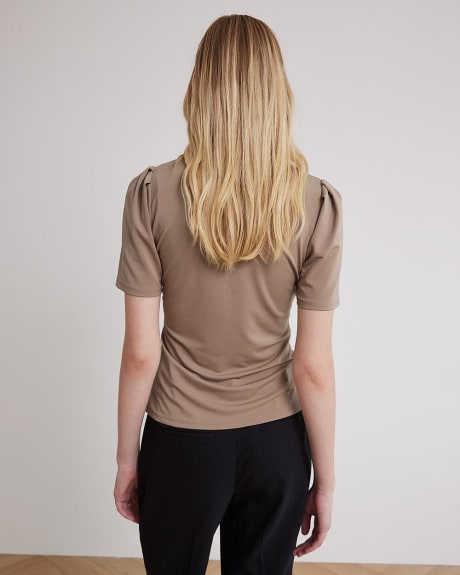 Crew-Neck T-Shirt with Short Puffy Sleeves