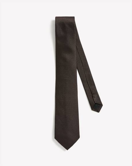 Brown Regular Tie with Geometric Pattern