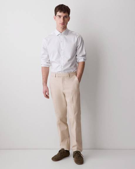 Tailored-Fit Dress Shirt with Micro Geo Print