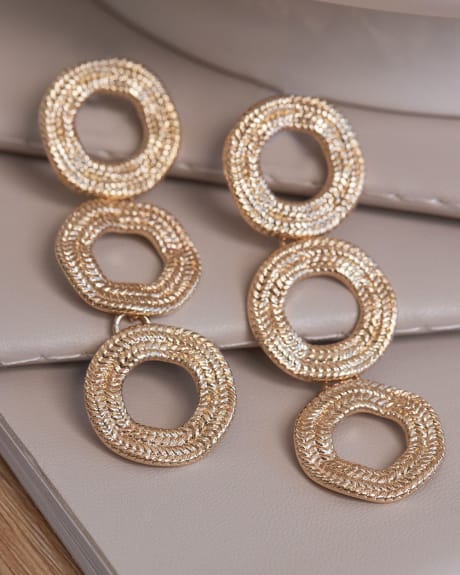 Textured Rings Statement Earrings
