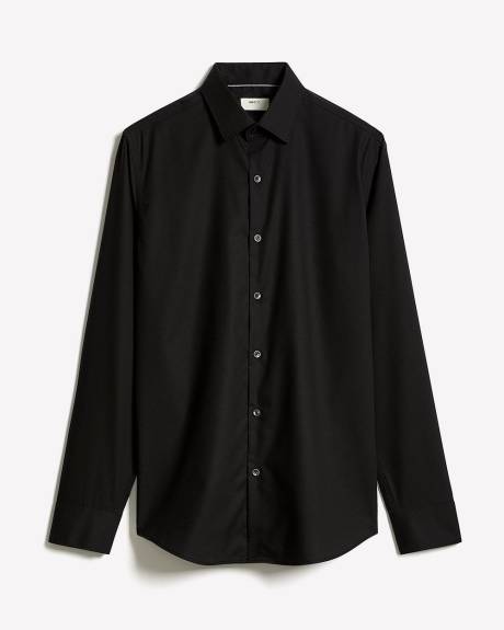 Chemise Habillée Unie en Coton Supima (R) à Coupe Étroite