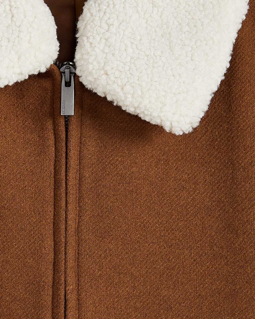Short Wool Jacket with Removable Sherpa Collar | RW&CO.