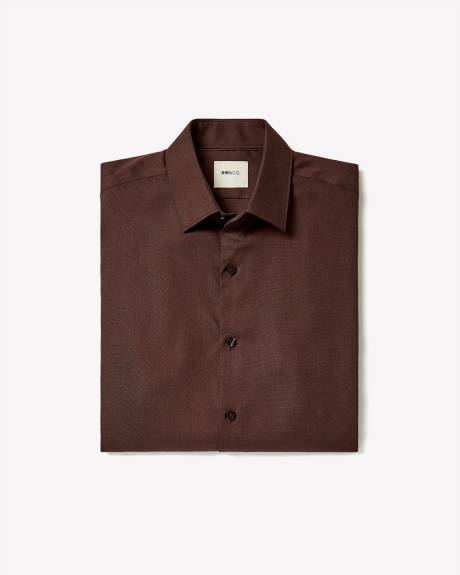 Slim-Fit Knit-Like Dress Shirt