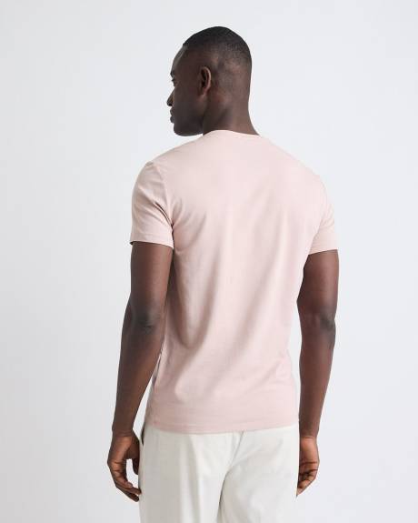 T-Shirt Uni à Col V en Coton Supima (R)