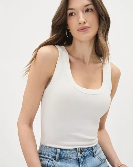 Solid Scoop-Neck Cami with Wide Straps