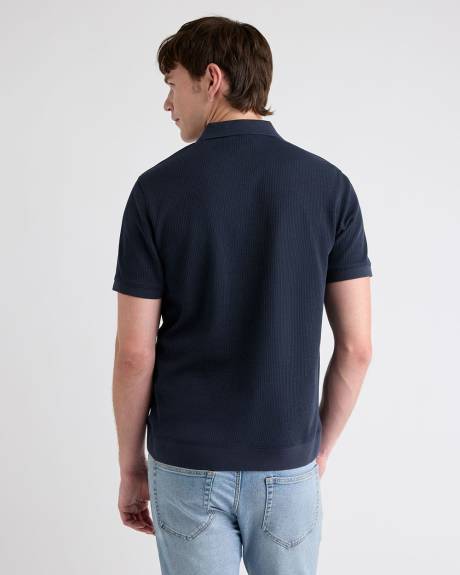 Polo Côtelé à Manches Courtes