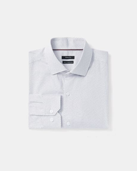 Slim Fit Dress Shirt with Geo Dots Pattern