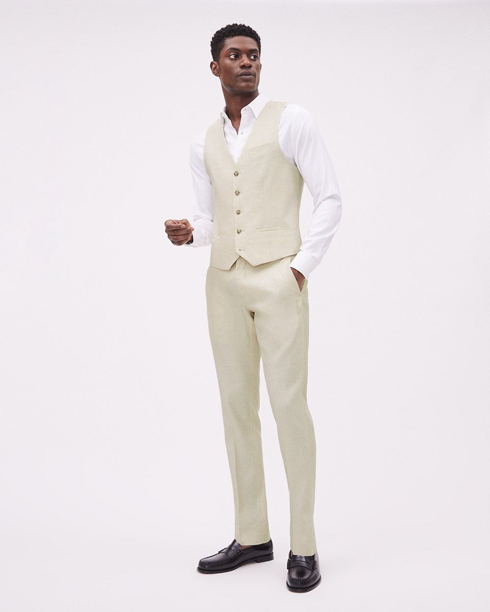 Stretch Linen Suit Vest