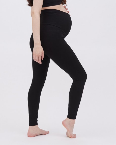 Over-The-Belly Band Cotton Spandex Legging - Thyme Maternity