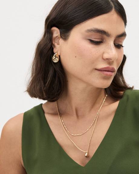 Boucles d'Oreilles Plates &agrave; Forme Organique