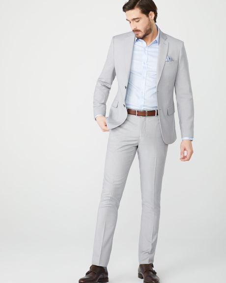 Essential Slim Fit stretch light heather grey suit Pant