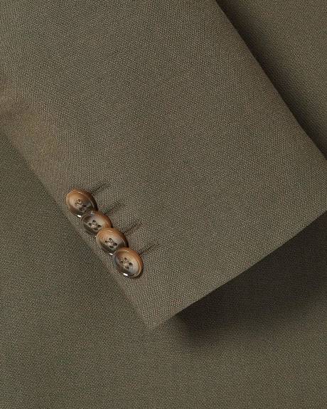 Slim-Fit Dark Olive Suit Blazer