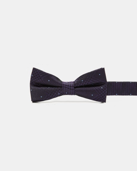 Purple Bow Tie with Blue Dots