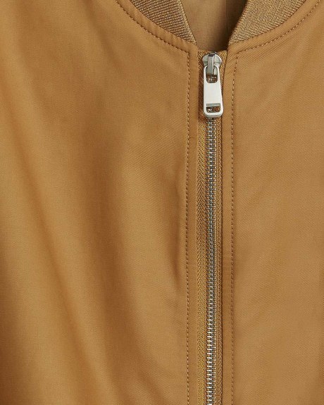 Cotton Bomber Jacket with Sleeve Pocket