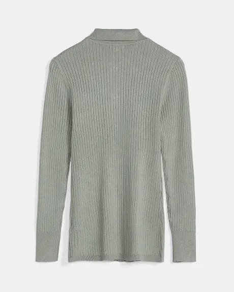 Ribbed Button-Down Sweater
